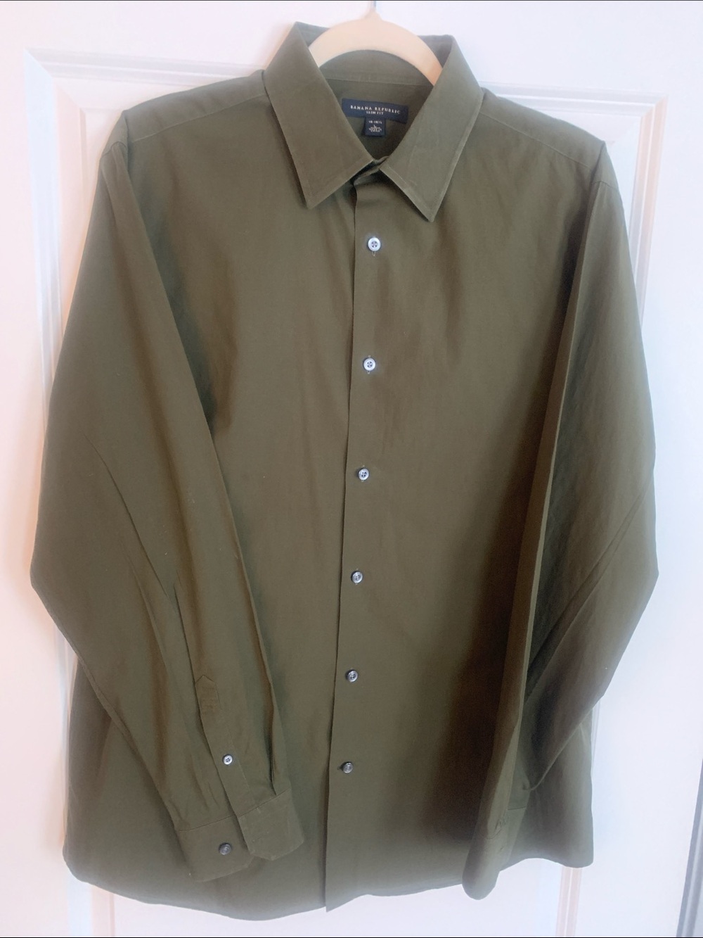 Banana Republic Olive Green Men's Dress Shirt